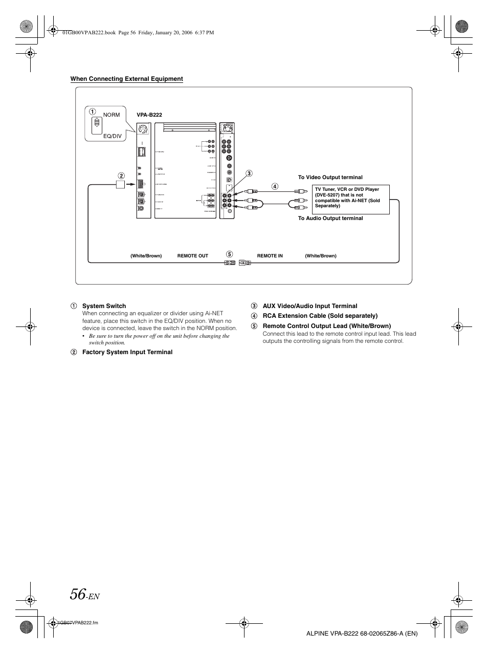 Alpine VPA-B222 User Manual | Page 58 / 61