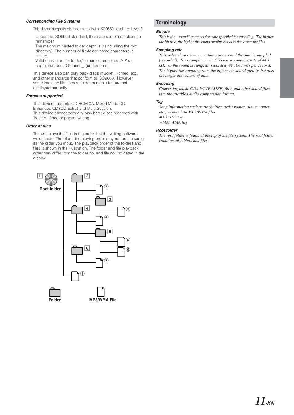 En terminology | Alpine CDE-9845 User Manual | Page 12 / 25