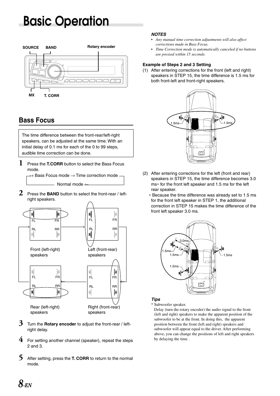 Basic operation, Bass focus | Alpine CDA-7892E User Manual | Page 10 / 32