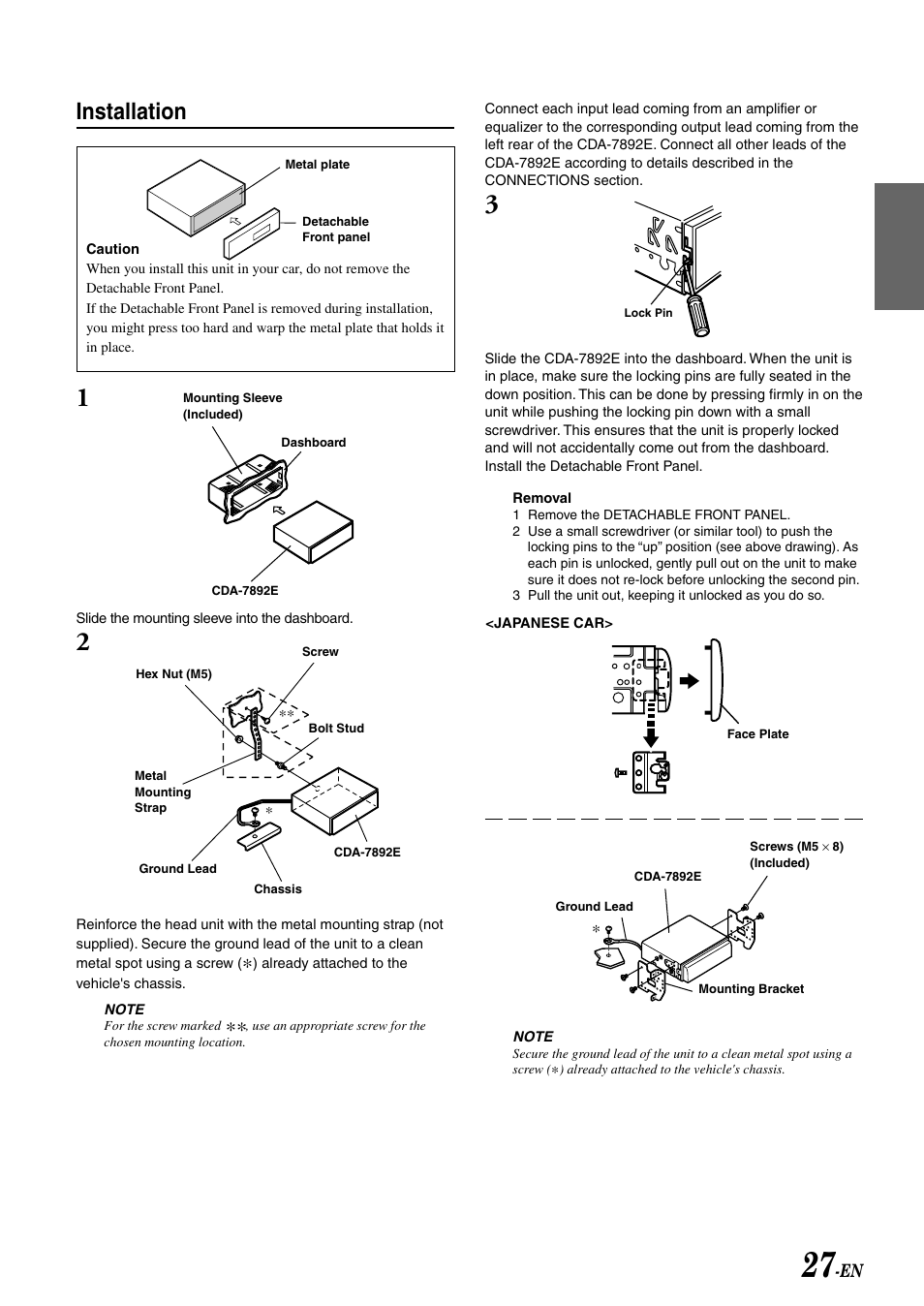 Installation | Alpine CDA-7892E User Manual | Page 29 / 32