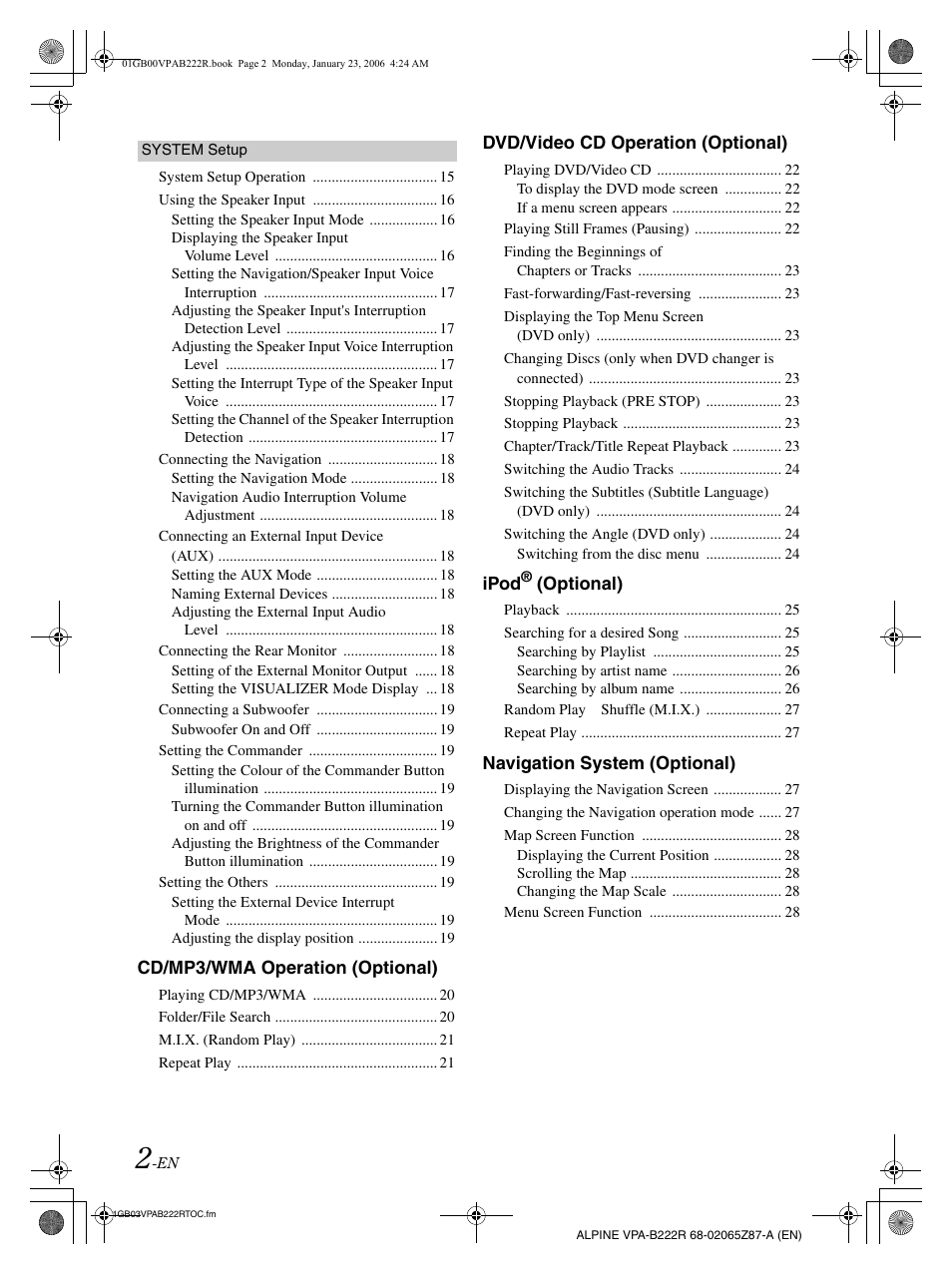 Alpine VPA-B222R User Manual | Page 3 / 77