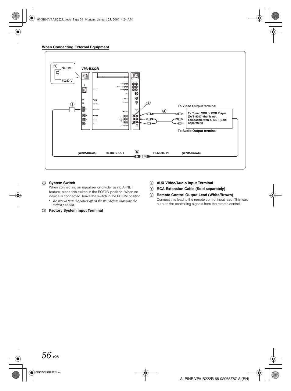 Alpine VPA-B222R User Manual | Page 57 / 77