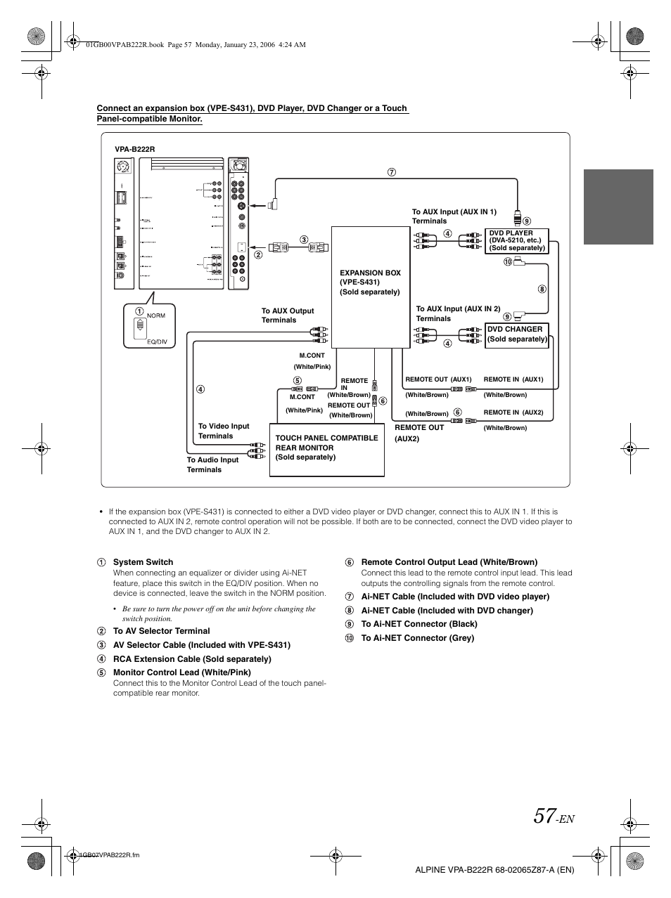 Alpine VPA-B222R User Manual | Page 58 / 77