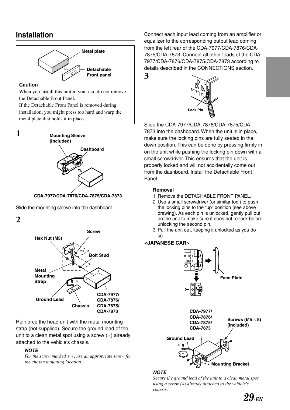 Installation | Alpine CDA-7876 User Manual | Page 31 / 36