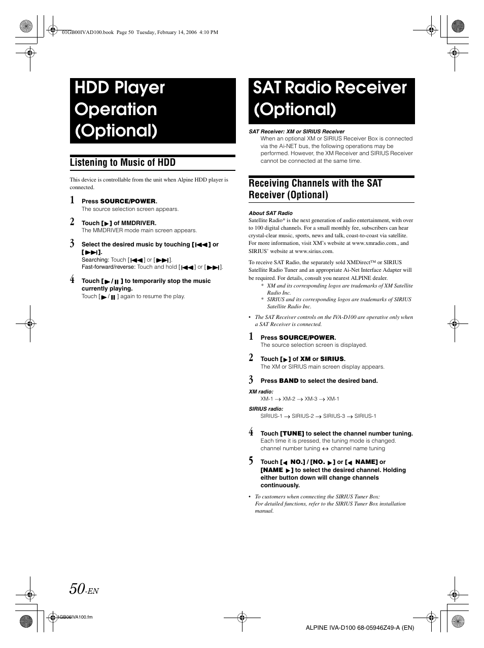 Listening to music of hdd | Alpine IVA-D100 User Manual | Page 54 / 83