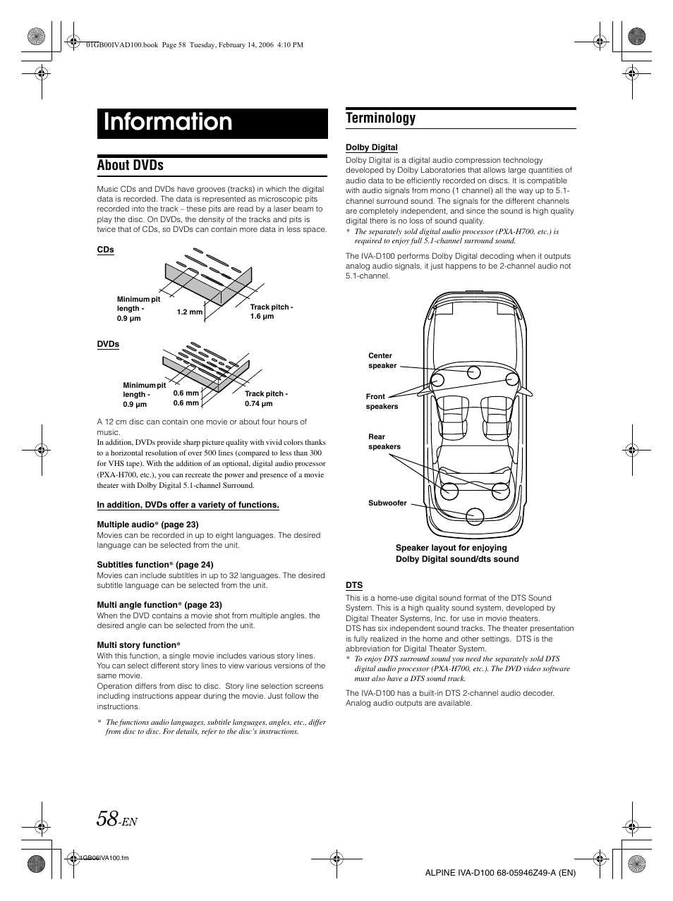 Information, About dvds, Terminology | Alpine IVA-D100 User Manual | Page 62 / 83