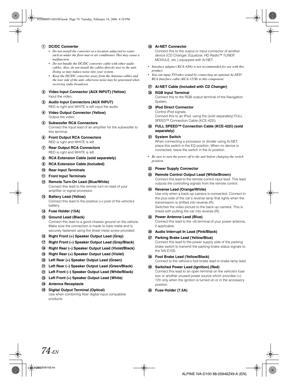 Alpine IVA-D100 User Manual | Page 78 / 83