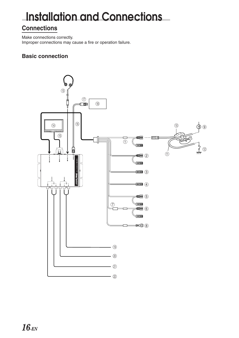 Installation and connections | Alpine TME-M710 User Manual | Page 17 / 24