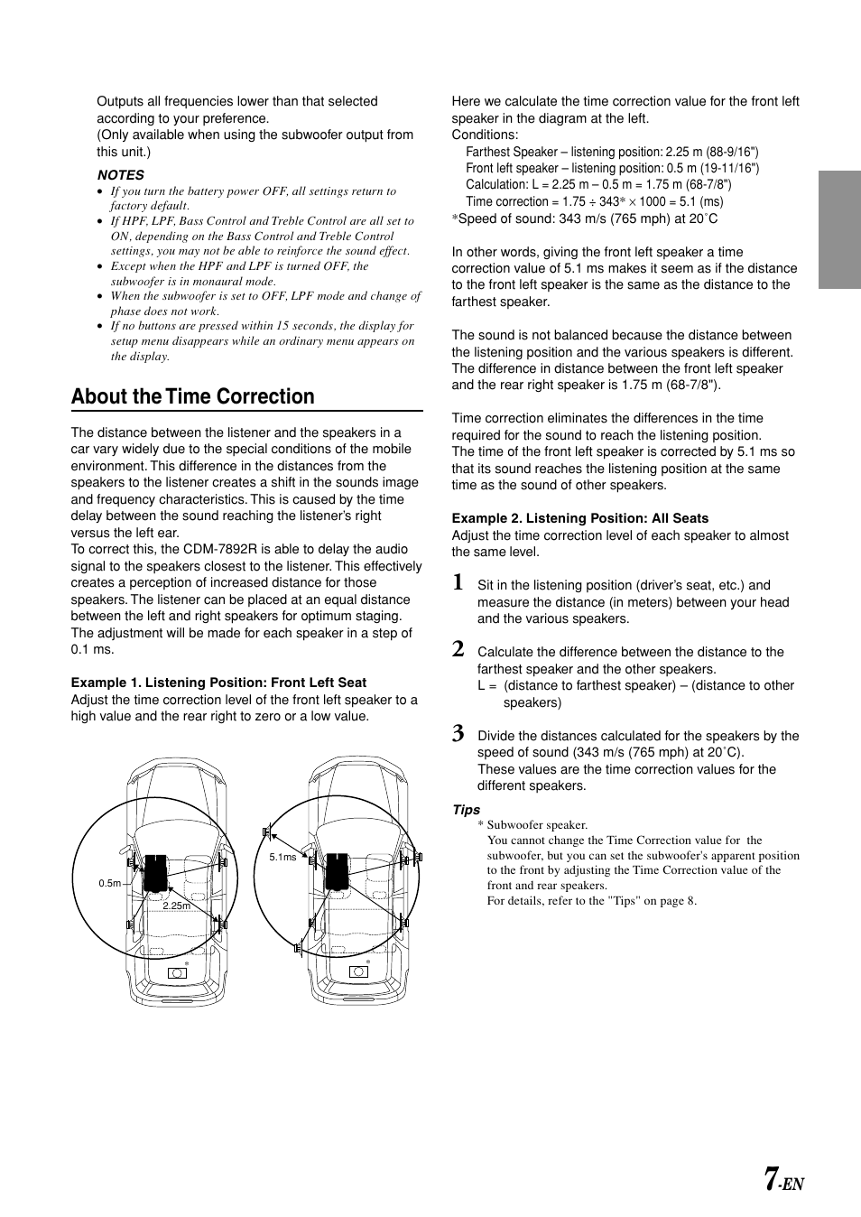 About the time correction | Alpine CDM-7892R User Manual | Page 9 / 30