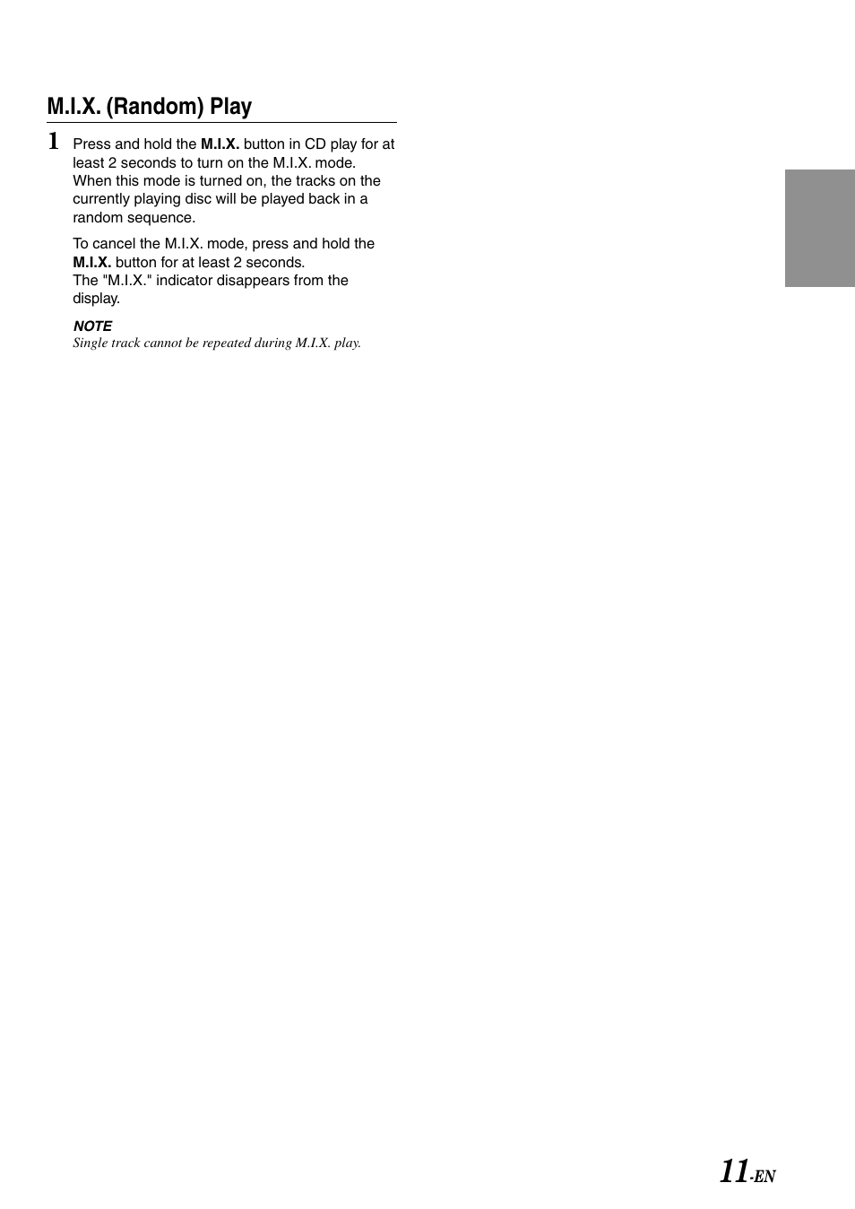 M.i.x. (random) play | Alpine TDM-7582E User Manual | Page 13 / 19