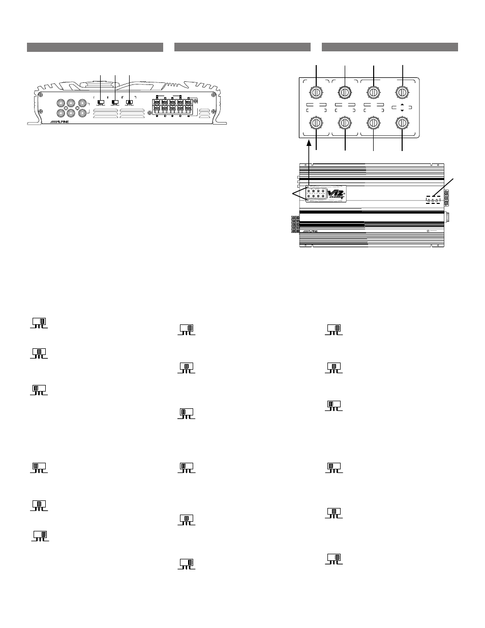 Switch settings, Reglages de commutateur, Ajustes del interruptor | De f g - a b c h, Mrd-f752, Español français english | Alpine MRD-F752 User Manual | Page 9 / 16