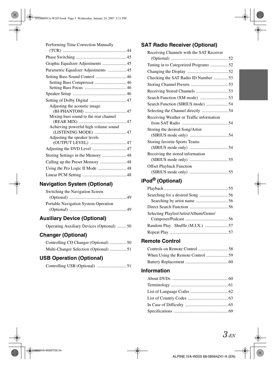 Alpine IVA-W205 User Manual | Page 5 / 238