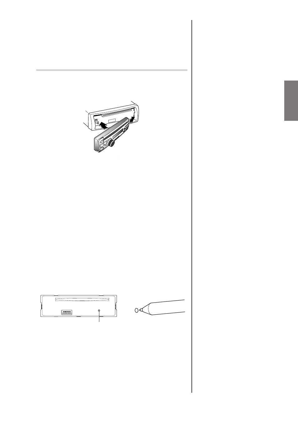 Initial system start-up, Attaching the front panel 1 | Alpine CDA-7990 User Manual | Page 9 / 52