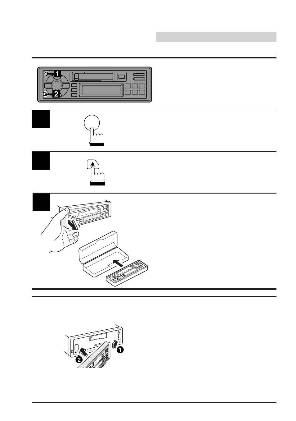 Detachable front panel, Detaching the front panel | Alpine TDM-7546E User Manual | Page 6 / 32