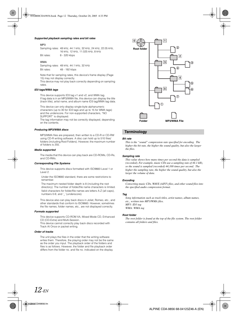 Terminology | Alpine CDA-9856 User Manual | Page 14 / 103