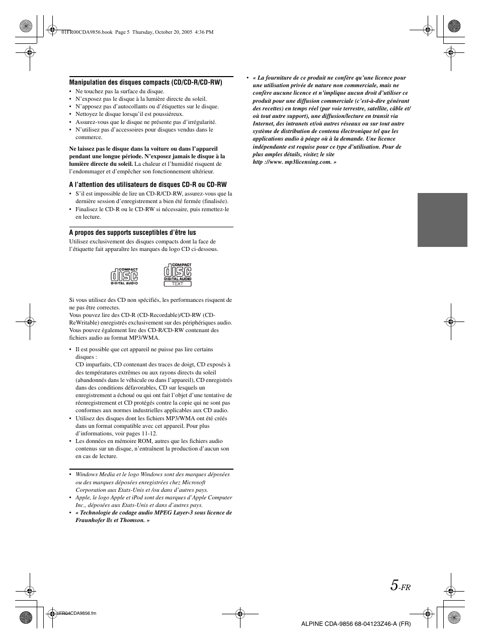 Alpine CDA-9856 User Manual | Page 41 / 103