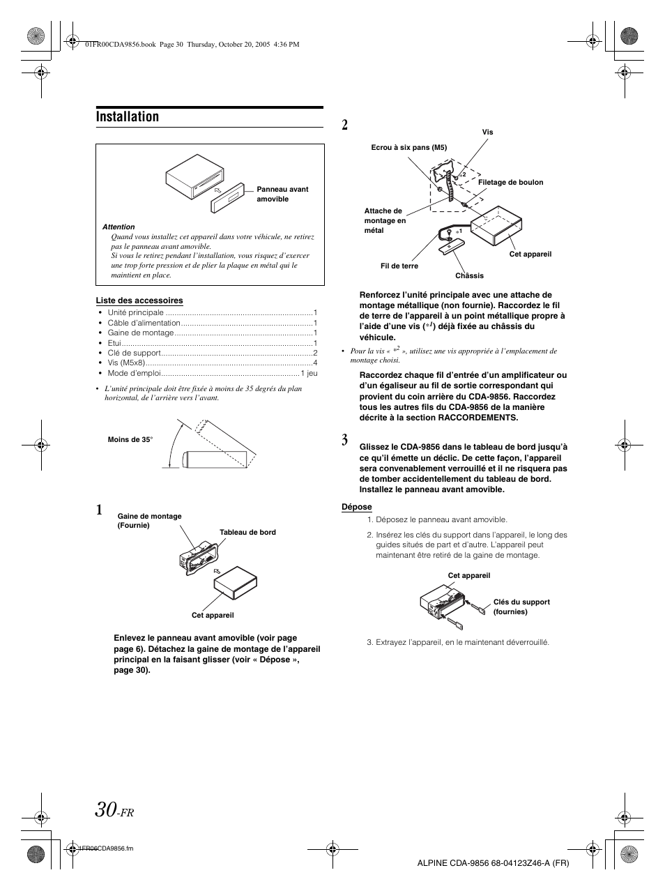 Installation | Alpine CDA-9856 User Manual | Page 66 / 103