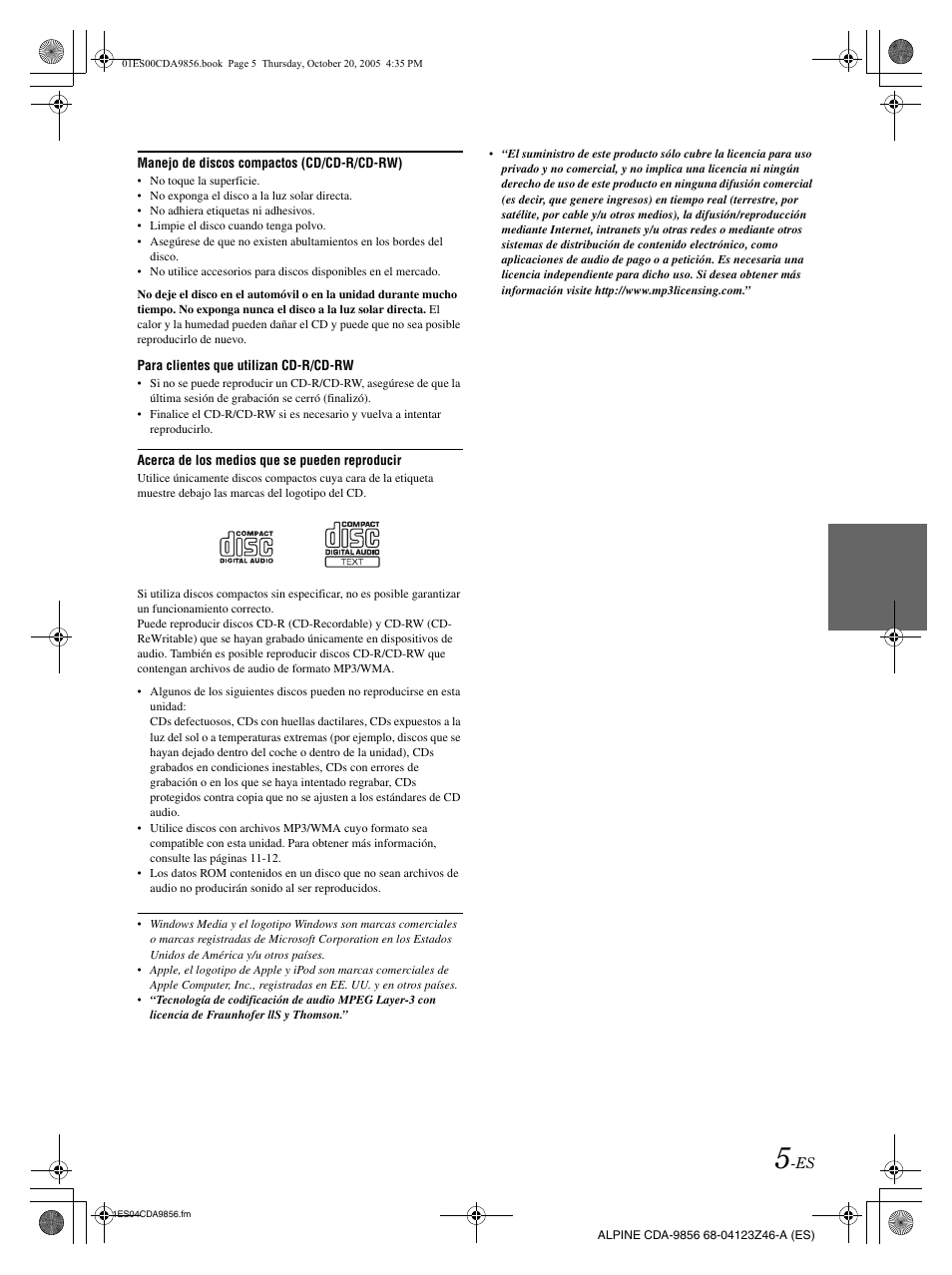 Alpine CDA-9856 User Manual | Page 75 / 103