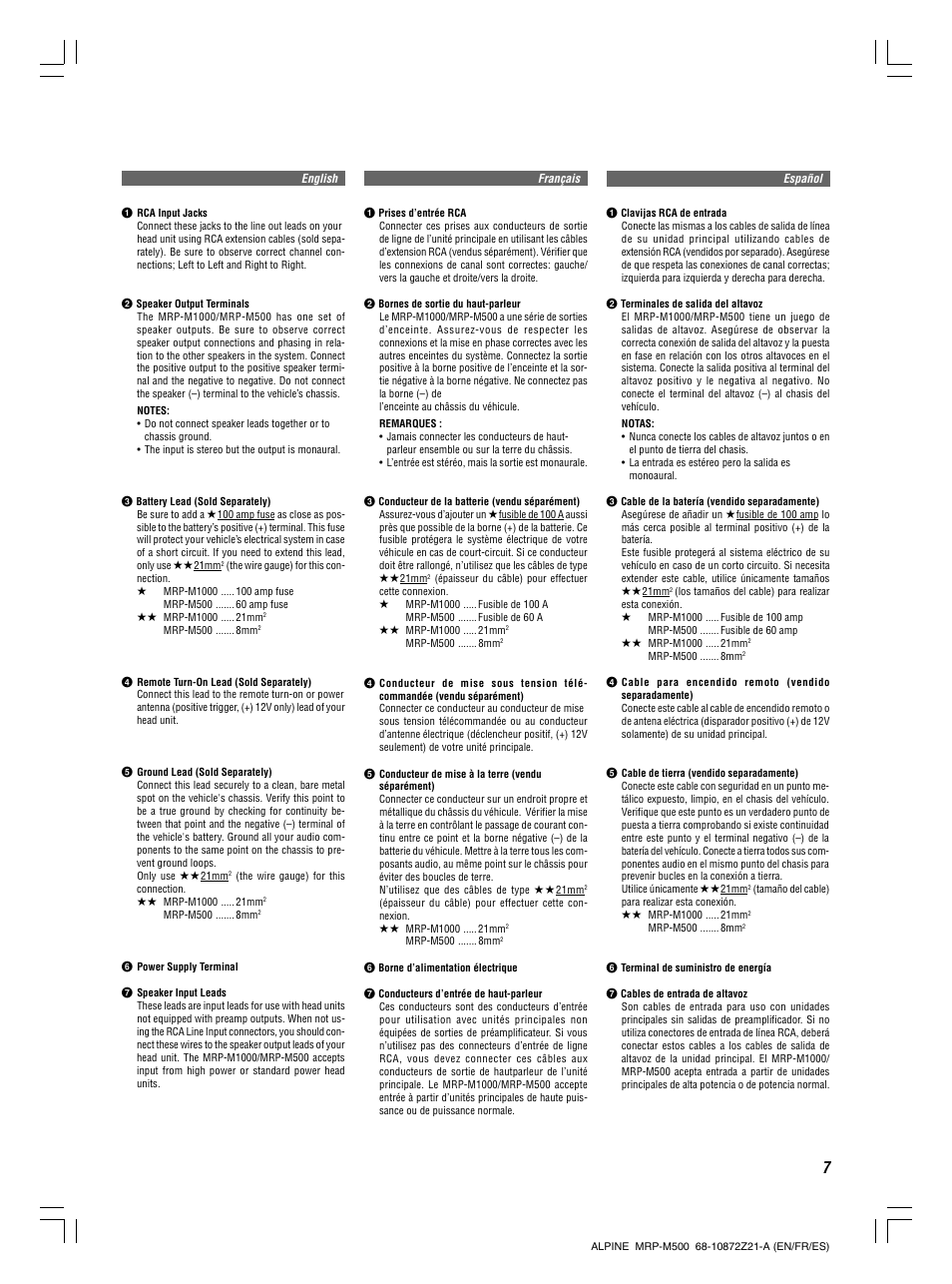 Alpine MRP-M1000 User Manual | Page 7 / 16