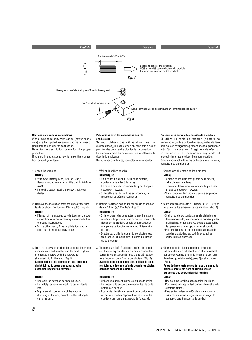 Alpine MRP-M850 User Manual | Page 8 / 16