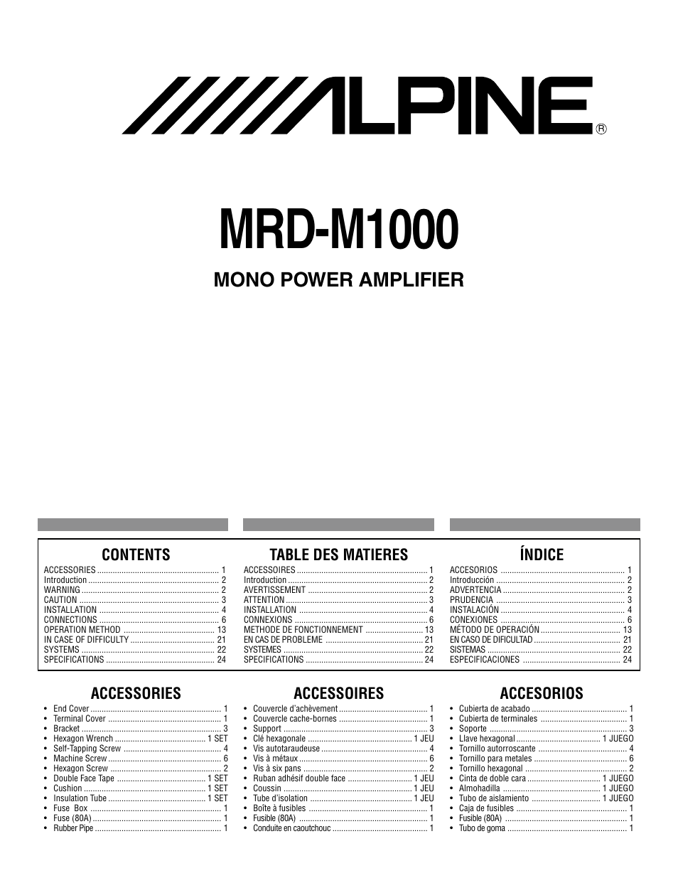 Alpine MRD-M1000 User Manual | 32 pages