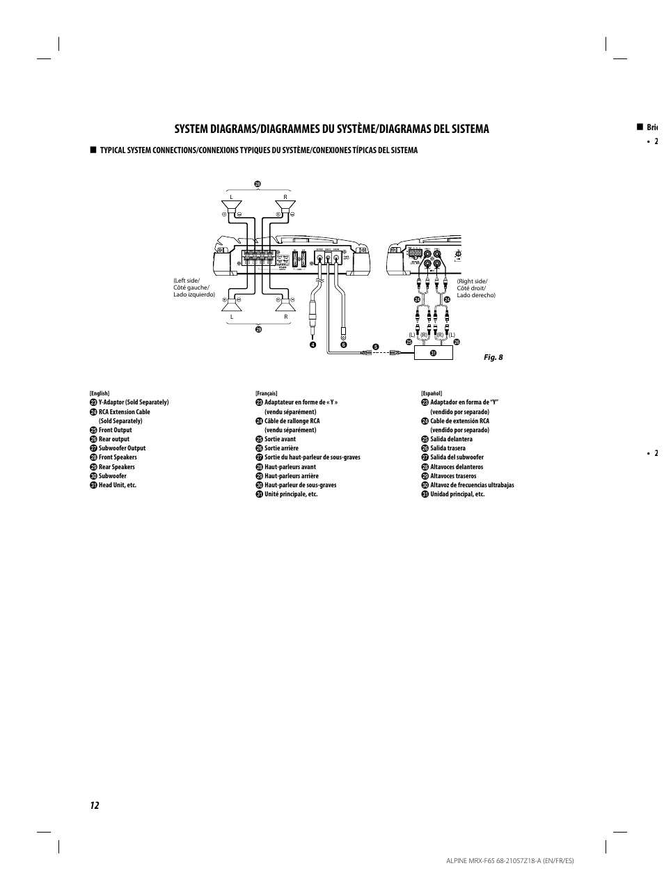 Alpine 4 CHANNEL POWER AMPLIFIER MRX-F65 68-21057Z18-A User Manual | Page 12 / 16