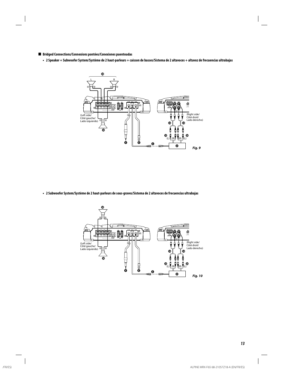 Alpine 4 CHANNEL POWER AMPLIFIER MRX-F65 68-21057Z18-A User Manual | Page 13 / 16