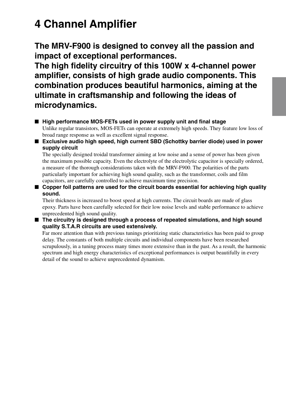 4 channel amplifier | Alpine MRV-F900 User Manual | Page 7 / 28