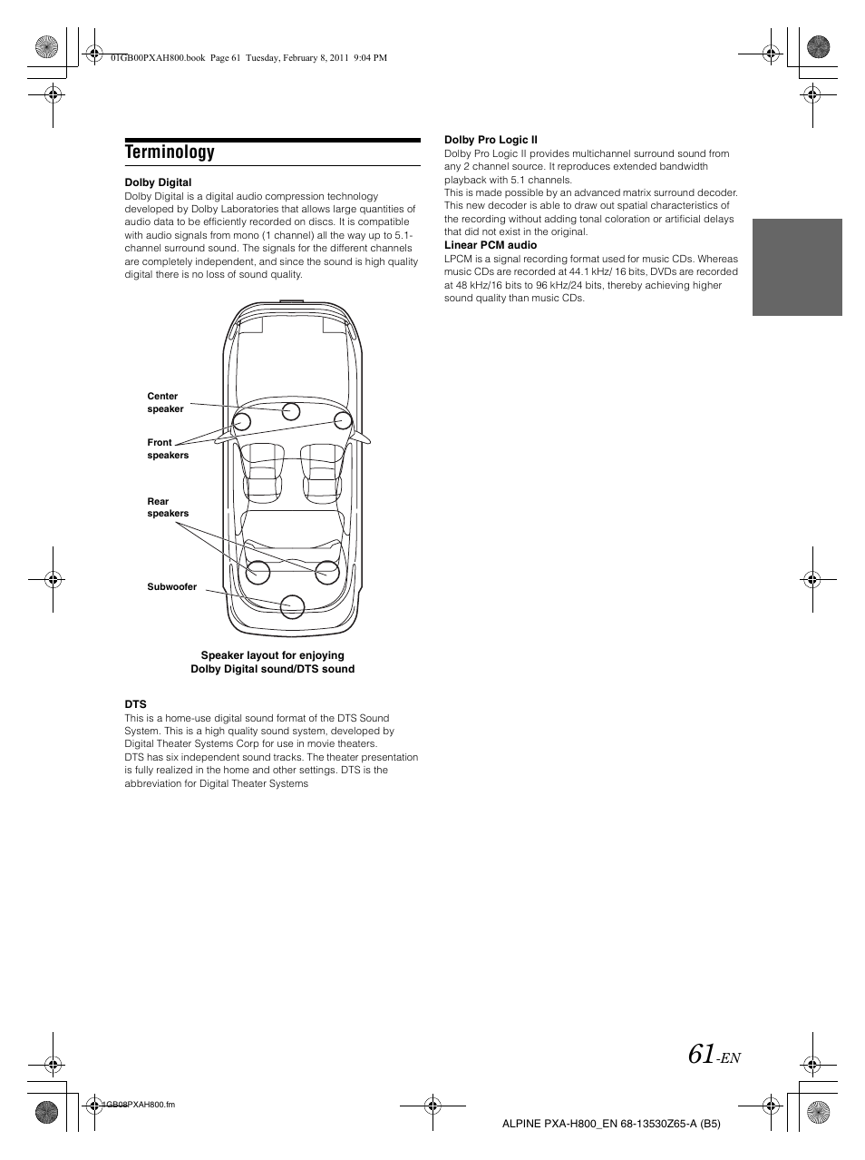 Terminology | Alpine PXA-H800 User Manual | Page 63 / 66