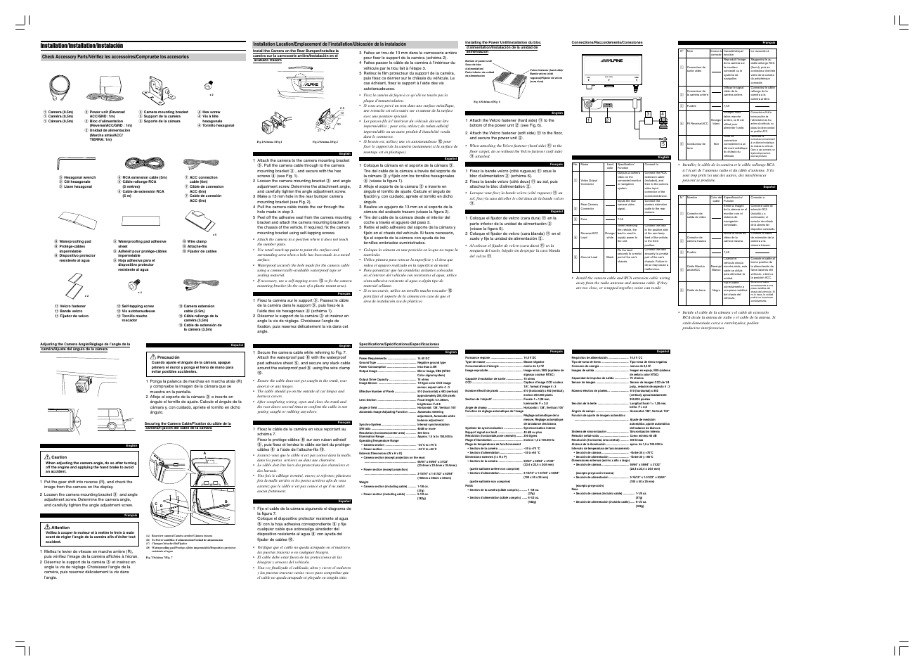 Rear camera | Alpine HCE-C105 User Manual | Page 2 / 2