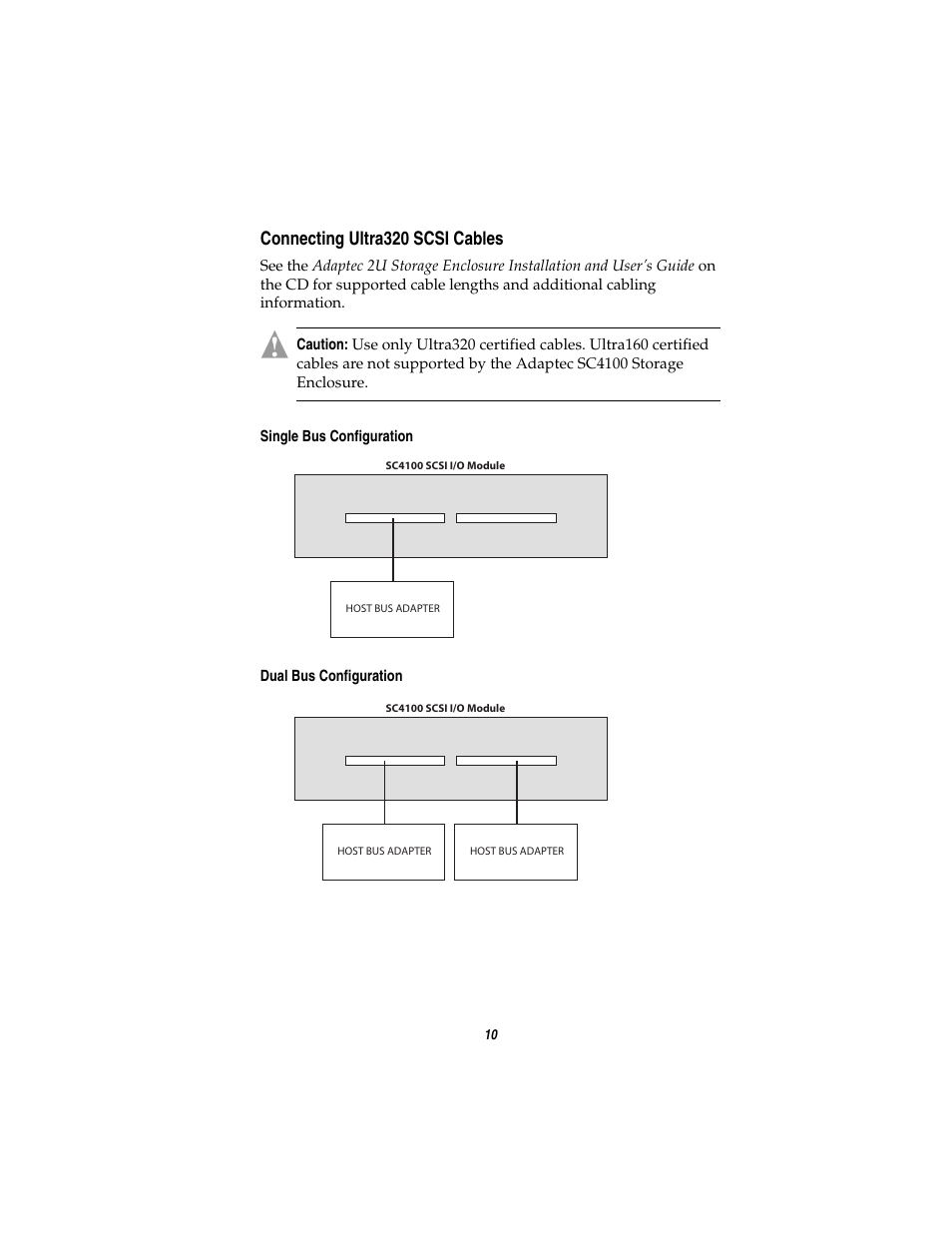 Connecting ultra320 scsi cables | Adaptec FS4100 User Manual | Page 11 / 13