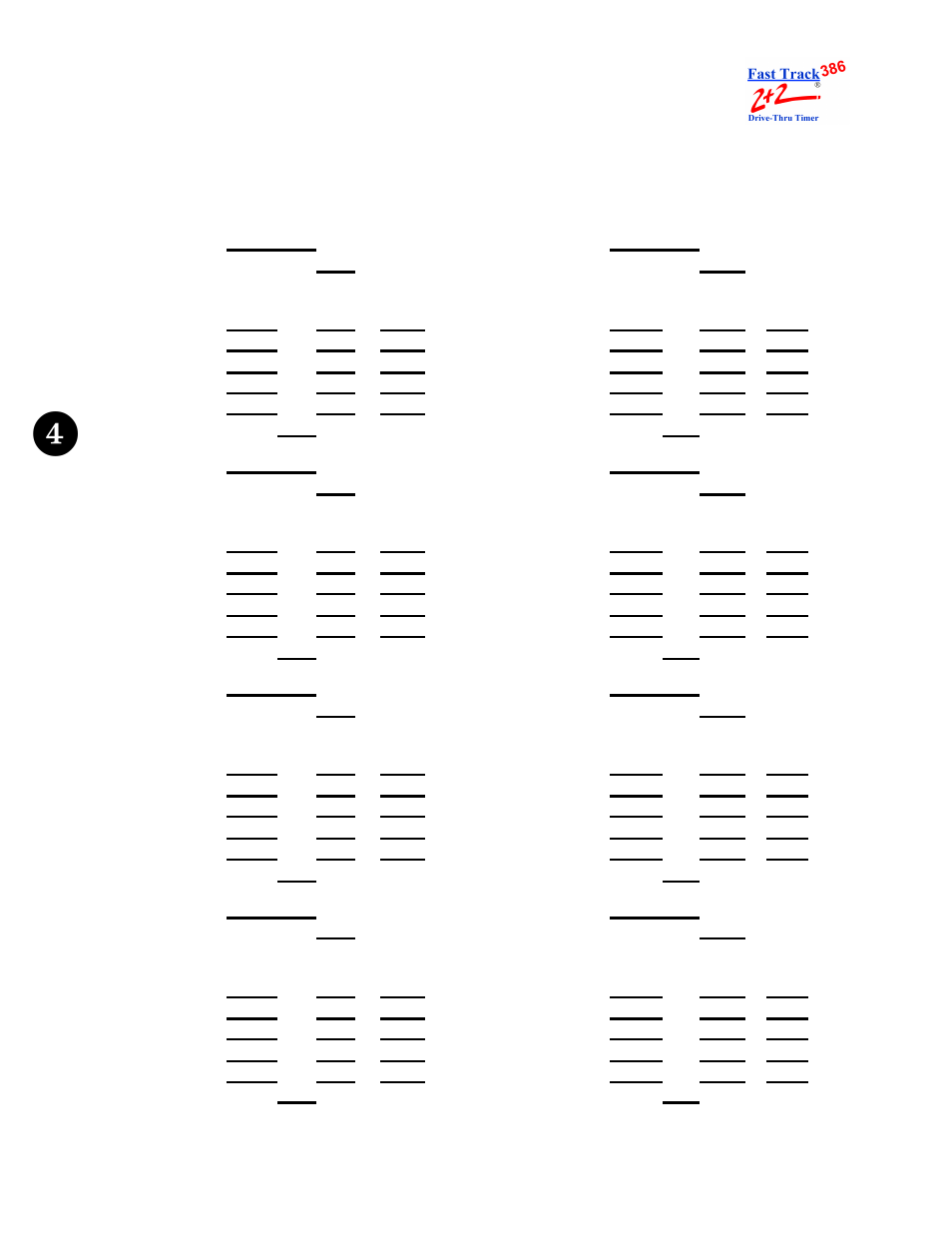 Set parameters work sheet sample | PHASE RESEARCH 2000 Series User Manual | Page 116 / 131