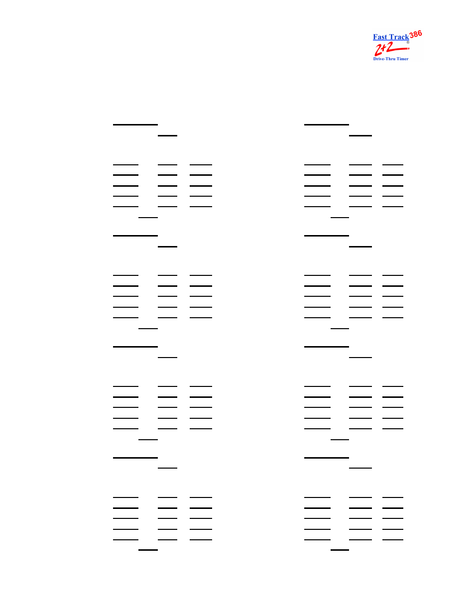 Set parameters work sheet sample | PHASE RESEARCH 2000 Series User Manual | Page 4 / 131