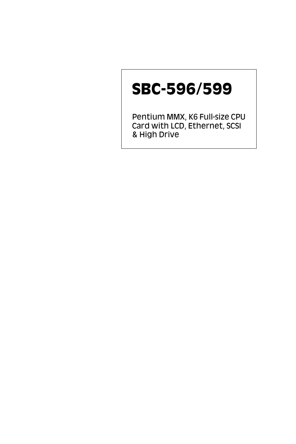 Adaptec SBC-599 User Manual | 120 pages