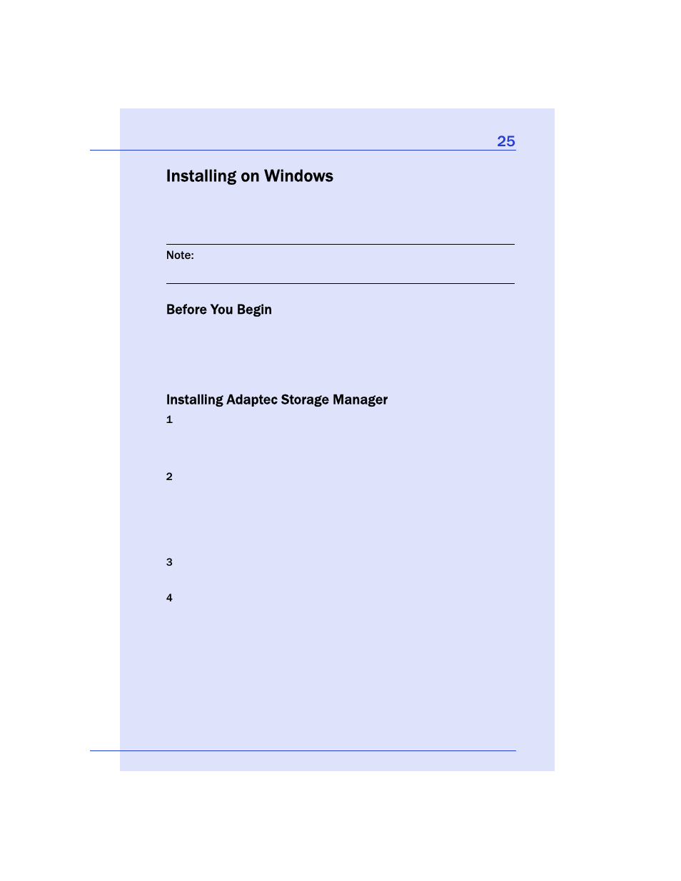 Installing on windows, Before you begin, Installing adaptec storage manager | Adaptec Storage Manager User Manual | Page 26 / 191