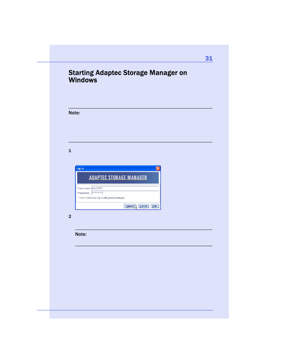 Starting adaptec storage manager on windows, Starting adaptec storage manager on windows on | Adaptec Storage Manager User Manual | Page 32 / 191