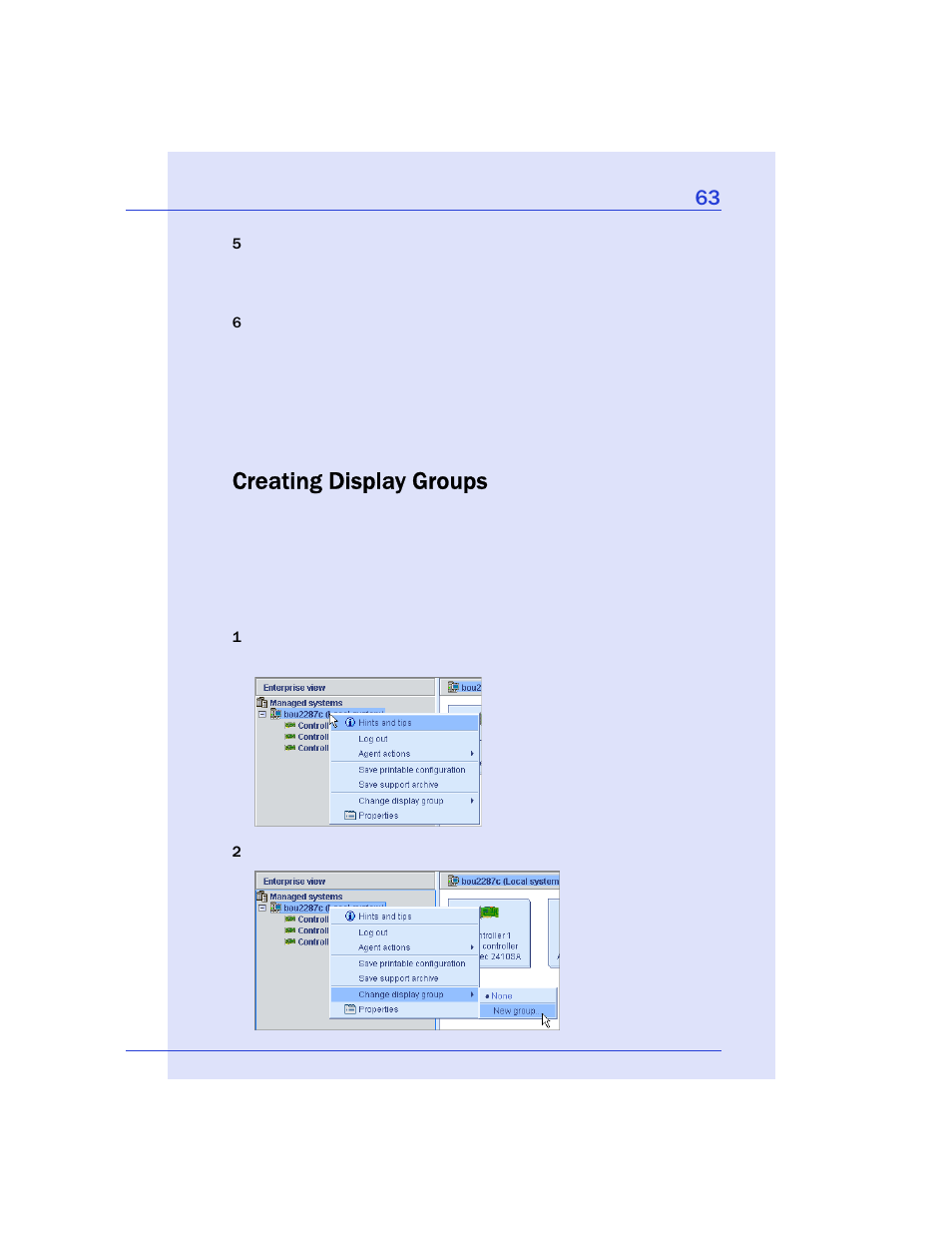Creating display groups | Adaptec Storage Manager User Manual | Page 64 / 191
