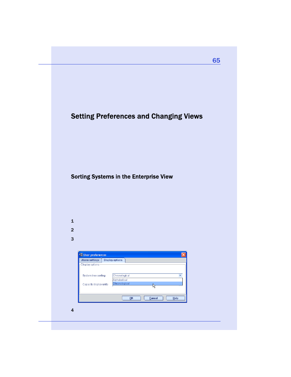 Setting preferences and changing views, Sorting systems in the enterprise view | Adaptec Storage Manager User Manual | Page 66 / 191