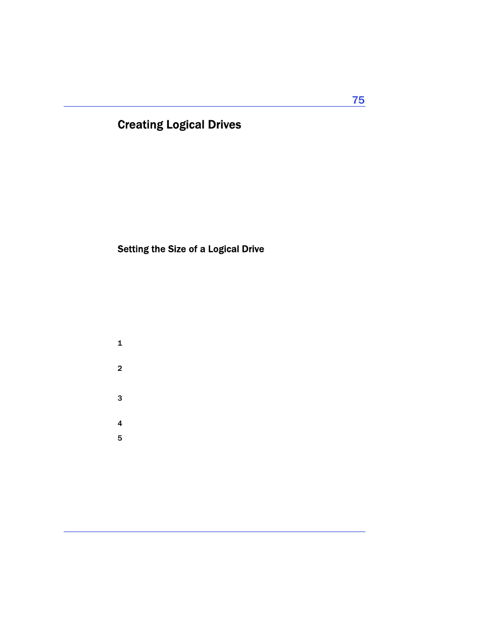Creating logical drives, Setting the size of a logical drive | Adaptec Storage Manager User Manual | Page 76 / 191