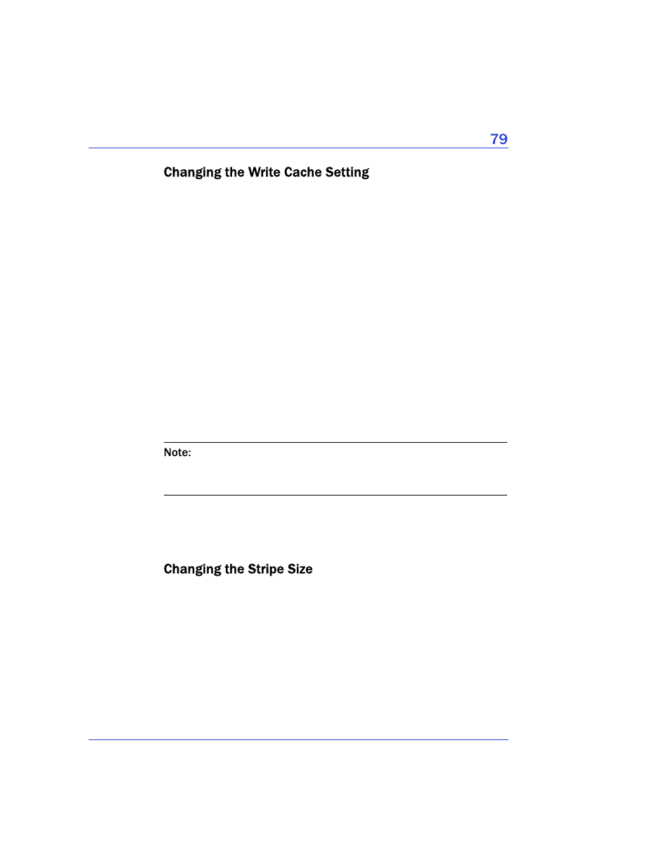 Changing the write cache setting, Changing the stripe size | Adaptec Storage Manager User Manual | Page 80 / 191