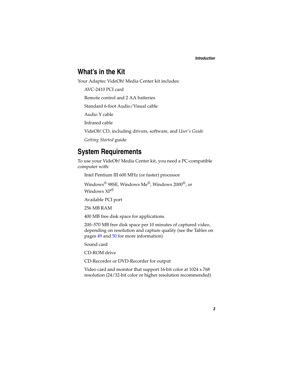 What’s in the kit, System requirements | Adaptec AVC-2410 User Manual | Page 11 / 61