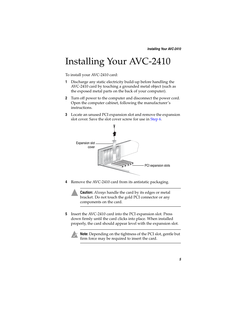 Installing your avc2410, Installing your avc-2410 | Adaptec AVC-2410 User Manual | Page 13 / 61