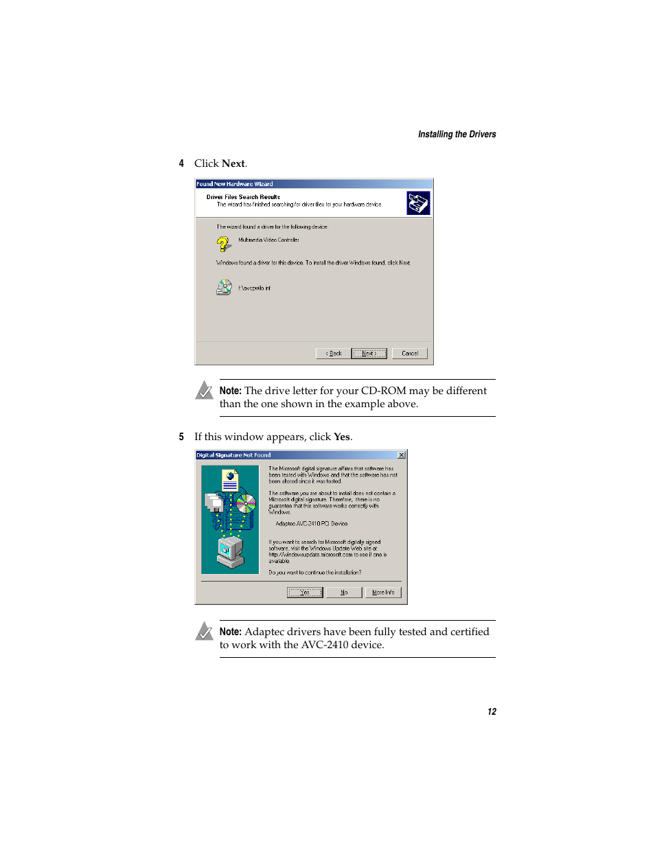 Adaptec AVC-2410 User Manual | Page 20 / 61