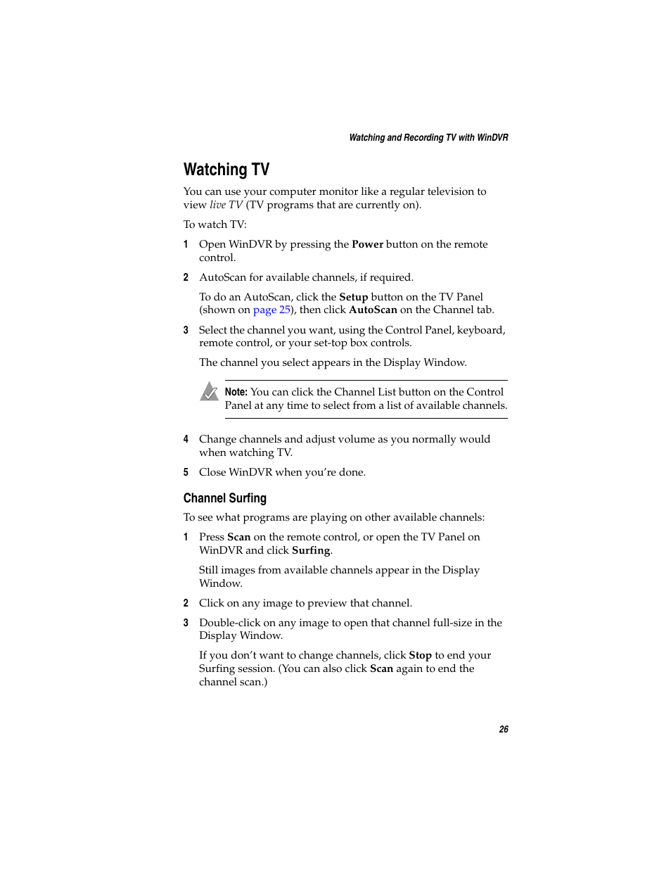 Watching tv, Channel surfing | Adaptec AVC-2410 User Manual | Page 34 / 61