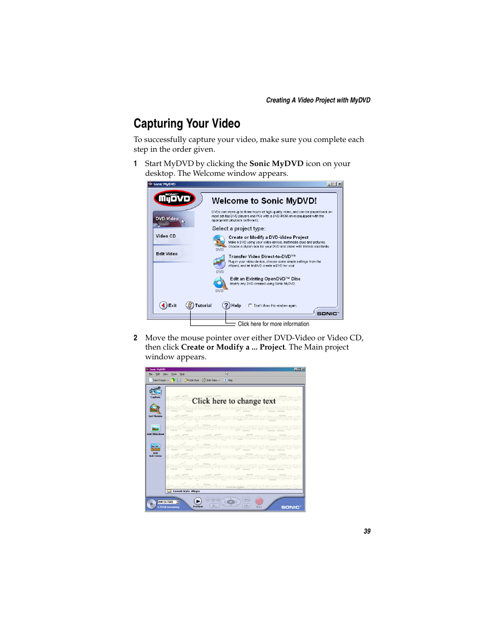 Capturing your video | Adaptec AVC-2410 User Manual | Page 47 / 61
