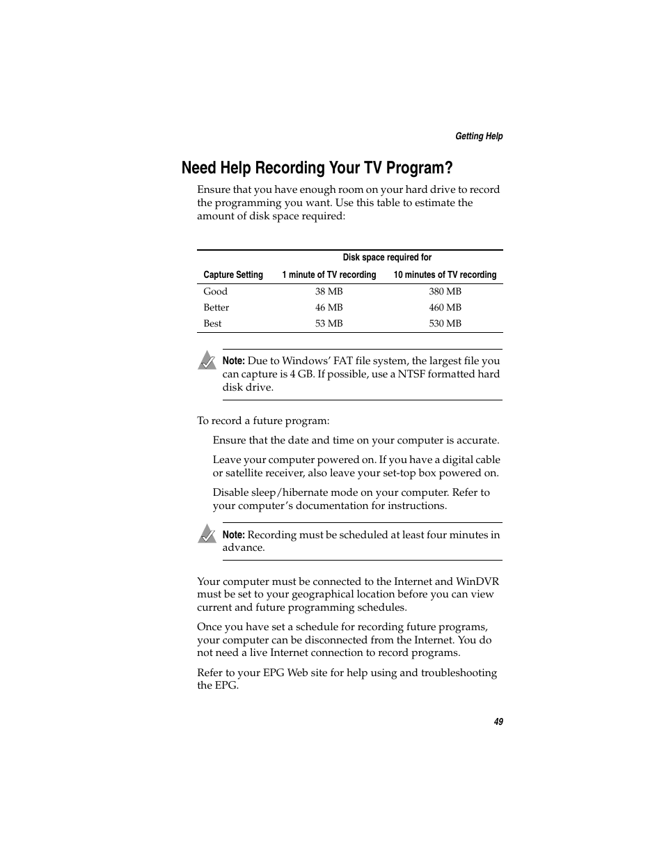 Need help recording your tv program | Adaptec AVC-2410 User Manual | Page 57 / 61