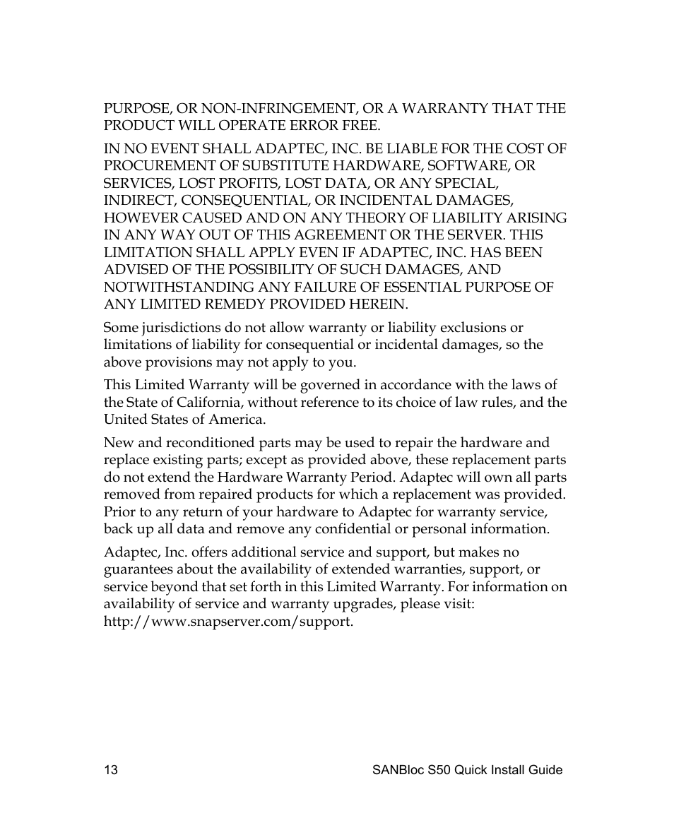 Adaptec SANBLOC S50 User Manual | Page 15 / 20