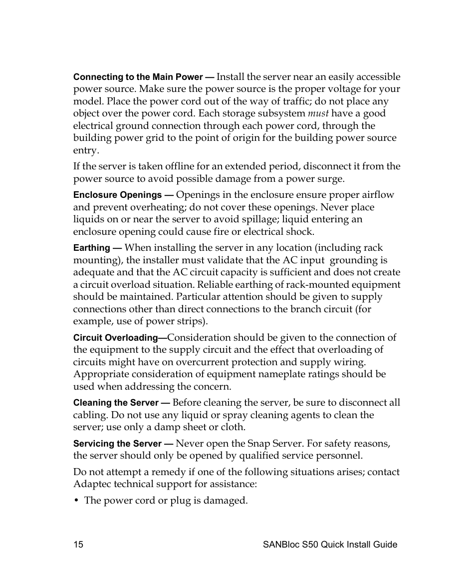 Adaptec SANBLOC S50 User Manual | Page 17 / 20