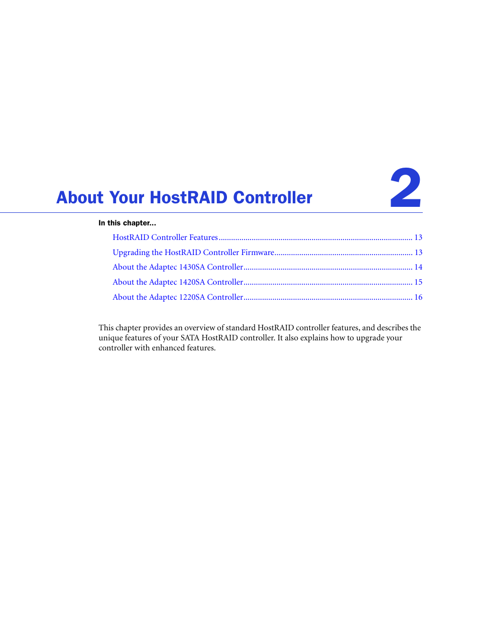 About your hostraid controller | Adaptec ATA II 1220SA User Manual | Page 12 / 78