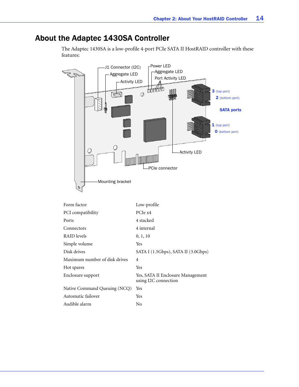About the adaptec 1430sa controller | Adaptec ATA II 1220SA User Manual | Page 14 / 78